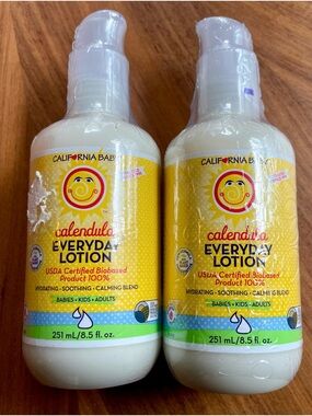 2 8 oz California Baby Calendula Everyday lotion sealed